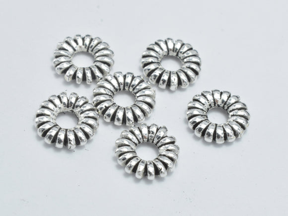 6pcs 925 Sterling Silver Spacers-Antique Silver, 7.5mm Spacer-Metal Findings & Charms-BeadXpert