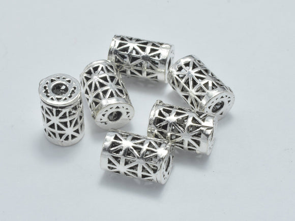 4pcs 925 Sterling Silver Beads-Antique Silver, 5x7.5mm Tube Beads-Metal Findings & Charms-BeadXpert