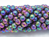 Lava-Rainbow Plated, 8mm (8.7mm) Round Beads-Gems: Round & Faceted-BeadXpert