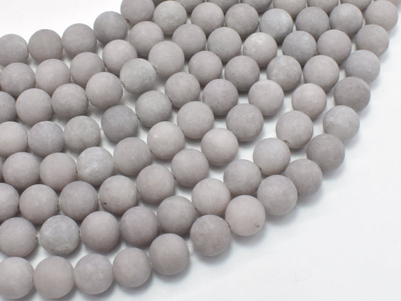 Matte Jade Beads-Gray, 8mm (8.4mm) Round-Gems: Round & Faceted-BeadXpert