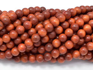 Dragon Blood Wood Beads, 6mm Round Beads, 25 Inch-Wood-BeadXpert