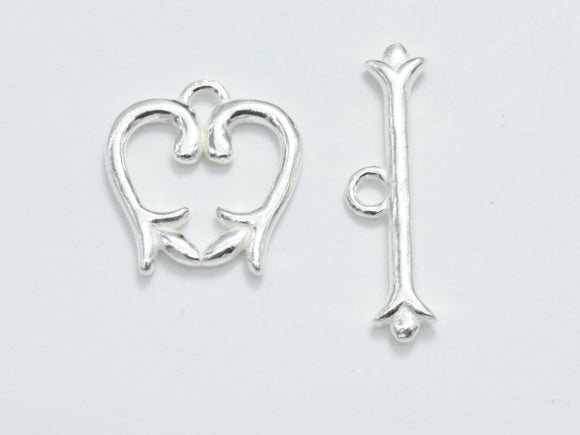 2sets 925 Sterling Silver Toggle Clasps, Loop 13x13mm, Bar 20x4mm-BeadXpert