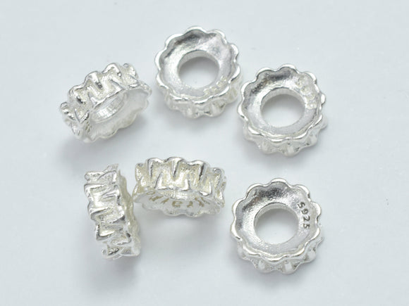 10pcs 925 Sterling Silver Beads, 55mm Spacer Beads, 5.8x2.2mm-BeadXpert