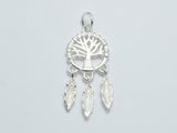 1pc 925 Sterling Silver Charm, Tree of life Charm, 26x12mm-BeadXpert