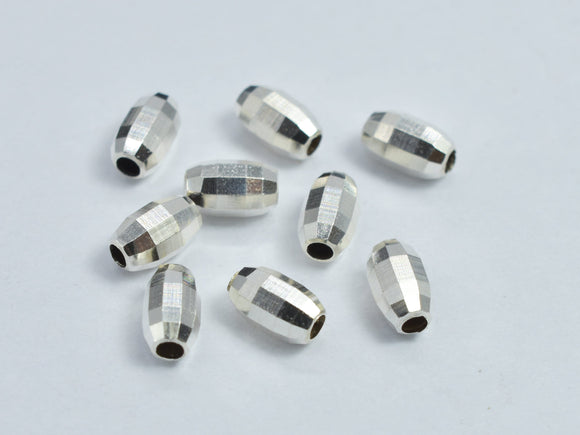10pcs 925 Sterling Silver 3x5mm Faceted Rice Beads-BeadXpert
