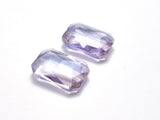 Crystal Glass 18x26mm Faceted Rectangle Beads, Lavender, 2pieces-BeadXpert