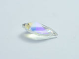Crystal Glass 15x28mm Faceted Leaf Pendant, Clear with AB, 2pieces-BeadXpert
