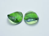 Crystal Glass 28mm Twisted Faceted Coin Beads, Green, 2pieces-BeadXpert