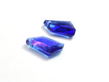 Crystal Glass 12x22mm Faceted Free Form Pendants, Blue, 4pieces-BeadXpert