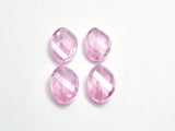 Crystal Glass 13x18mm Twisted Faceted Oval Beads, Pink, 4pieces-BeadXpert