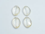 Crystal Glass 13x18mm Twisted Faceted Oval Beads, Light Champagne, 4pieces-BeadXpert