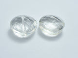 Crystal Glass 20x20mm Faceted Diamond Beads, Clear, 2pieces-BeadXpert