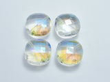 Crystal Glass 20x20mm Faceted Diamond Beads, Clear with AB, 2pieces-BeadXpert