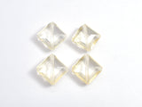 Crystal Glass 13x13mm Faceted Diamond Beads, Light Champagne, 4pieces-BeadXpert