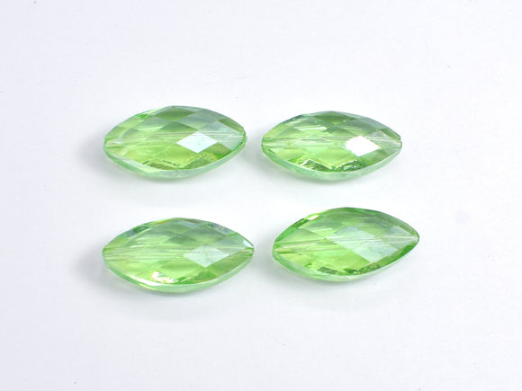 Crystal Glass 12x25mm Faceted Marquise Beads, Green, 2pieces-BeadXpert
