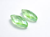 Crystal Glass 12x25mm Faceted Marquise Beads, Green, 2pieces-BeadXpert