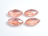 Crystal Glass 12x25mm Faceted Marquise Beads, Peach, 2pieces-BeadXpert