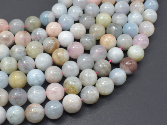 Beryl Beads, Morganite, Aquamarine, Heliodor, 10mm Round-Gems: Round & Faceted-BeadXpert