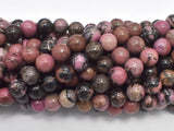 Rhodonite, Round beads, 8mm (8.5mm)-BeadXpert