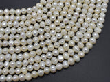 Fresh Water Pearl Beads-White Approx. 5.5-6.5mm Potato-BeadXpert