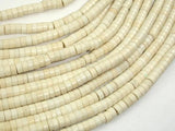 White Howlite Beads, 2x4mm Heishi Beads-Gems:Assorted Shape-BeadXpert