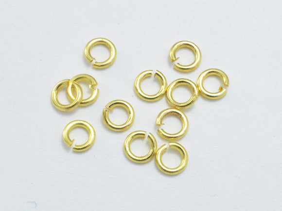 Approx. 300pcs 3mm Open Jump Ring, 0.6mm (22gauge), Gold Plated Brass Jump Ring-Metal Findings & Charms-BeadXpert