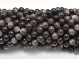 Silver Obsidian Beads, 6mm (6.3mm) Round-Gems: Round & Faceted-BeadXpert