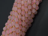 Rose Quartz Beads, 6mm Faceted Prism Double Point Cut-Gems: Round & Faceted-BeadXpert