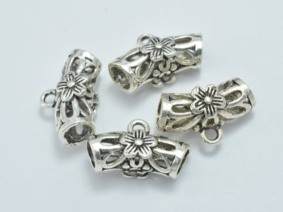 2pcs 925 Sterling Silver Bead Connector-Antique Silver, Filigree Round Tube, 14x5mm-Metal Findings & Charms-BeadXpert