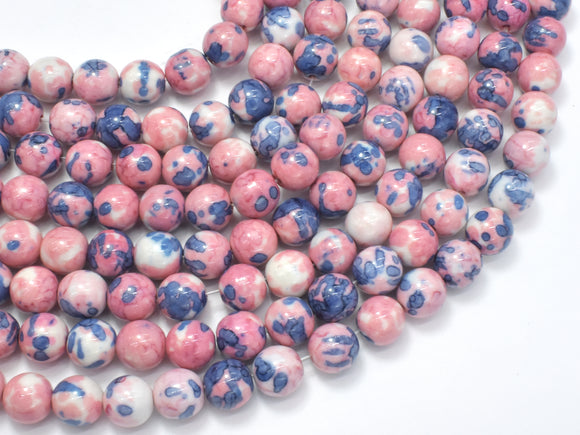 Rain Flower Stone, Pink, Gray, 8mm Round Beads-Gems: Round & Faceted-BeadXpert