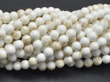 White Howlite, Round, 6mm, 15.5 Inch-BeadXpert