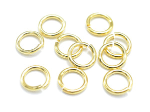150pcs 8mm Open Jump Ring, 1.15mm (17gauge), Gold Plated-Metal Findings & Charms-BeadXpert