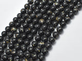 Shell Howlite-Black, 8mm (8.5mm)-Gems: Round & Faceted-BeadXpert