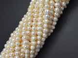 Fresh Water Pearl Beads-White Approx. 5.5-6.5mm Potato-BeadXpert