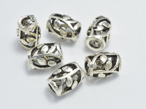 4pcs 925 Sterling Silver Beads-Antique Silver, 5.3x7.2mm Filigree Drum Beads-Metal Findings & Charms-BeadXpert