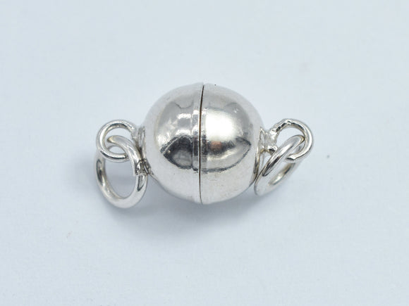 1pc 6mm 925 Sterling Silver Magnetic Ball Clasp, 12x6mm-BeadXpert