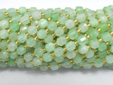 Green Quartz Beads, 6mm Faceted Prism Double Point Cut-Gems: Round & Faceted-BeadXpert