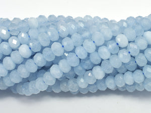 Aquamarine, 4x6mm Faceted Rondelle Beads , 15.5 Inch-BeadXpert