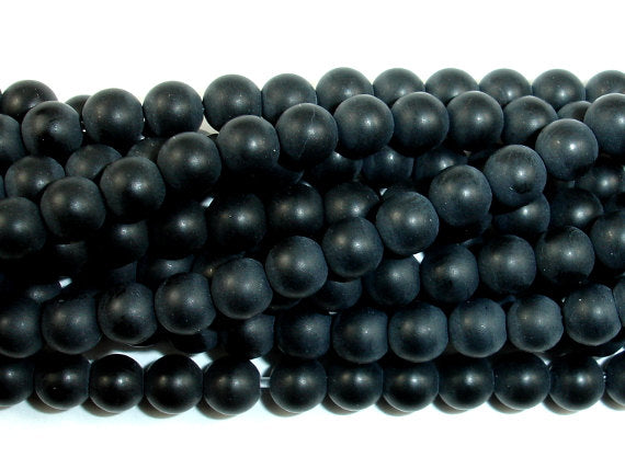 Matte Black Onyx Beads, Round, 4mm-BeadXpert