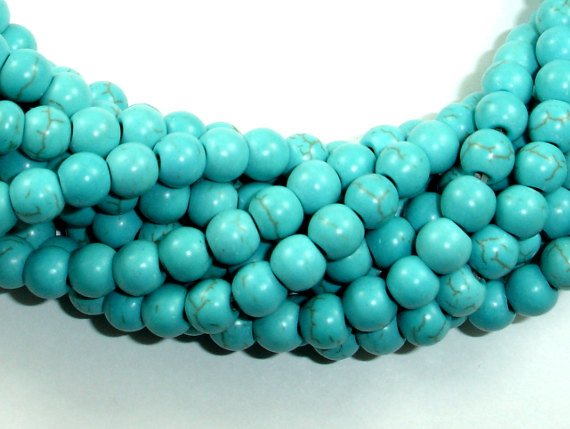 Howlite Turquoise Beads, Round, 6mm-Gems: Round & Faceted-BeadXpert