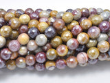 Mystic Coated Mookaite, 8mm Faceted Round, AB Coated-Gems: Round & Faceted-BeadXpert