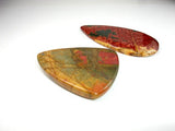 Picasso Jasper Pendant, Flat Back, 1 piece, Hole 1.5-2mm (PNDT6)-BeadXpert