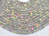 Matte Mystic Aura Quartz-Rainbow, 8mm Round-Gems: Round & Faceted-BeadXpert