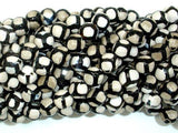 Tibetan Agate Beads-Black, White, 8mm Faceted Round Beads-Gems: Round & Faceted-BeadXpert