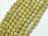 Matte Jade Beads, Olive Green, 8mm (8.4mm)-Gems: Round & Faceted-BeadXpert