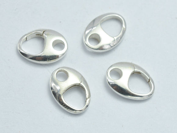 2pcs 925 Sterling Silver Oval Clasp, Spring Gate Oval Clasp 11x8mm-BeadXpert