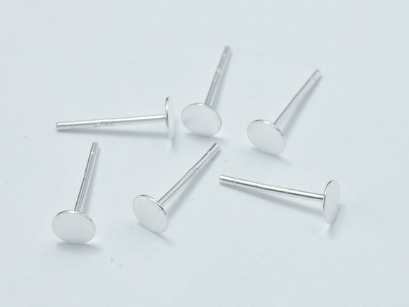 20pcs (10pairs) 925 Sterling Silver Flat Pad Earring Stud Post-Metal Findings & Charms-BeadXpert