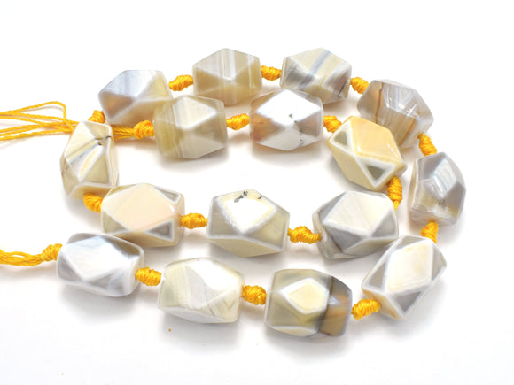 Agate Beads, 13x18mm Faceted Nugget Beads-BeadXpert