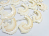 Mother of Pearl Beads, MOP, Creamy White, 17x30mm-28x46mm Free Form,-BeadXpert