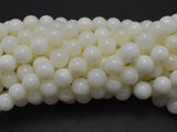 White Mother of Pearl Beads, MOP, 8mm (8.3mm) Round-Gems: Round & Faceted-BeadXpert